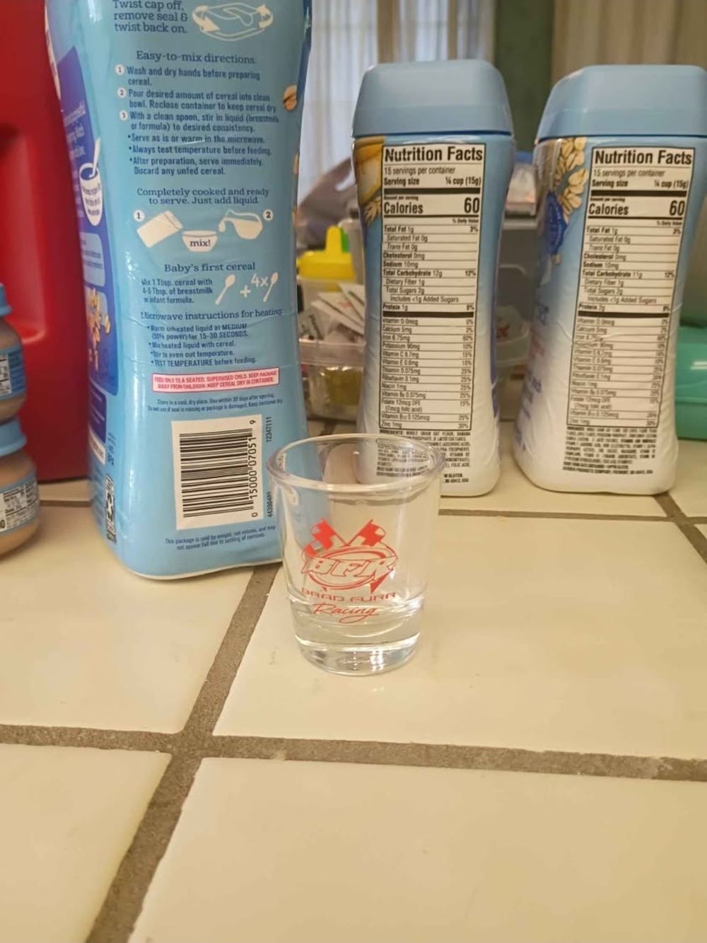 Racing Logo Shot Glass with Red Graphic